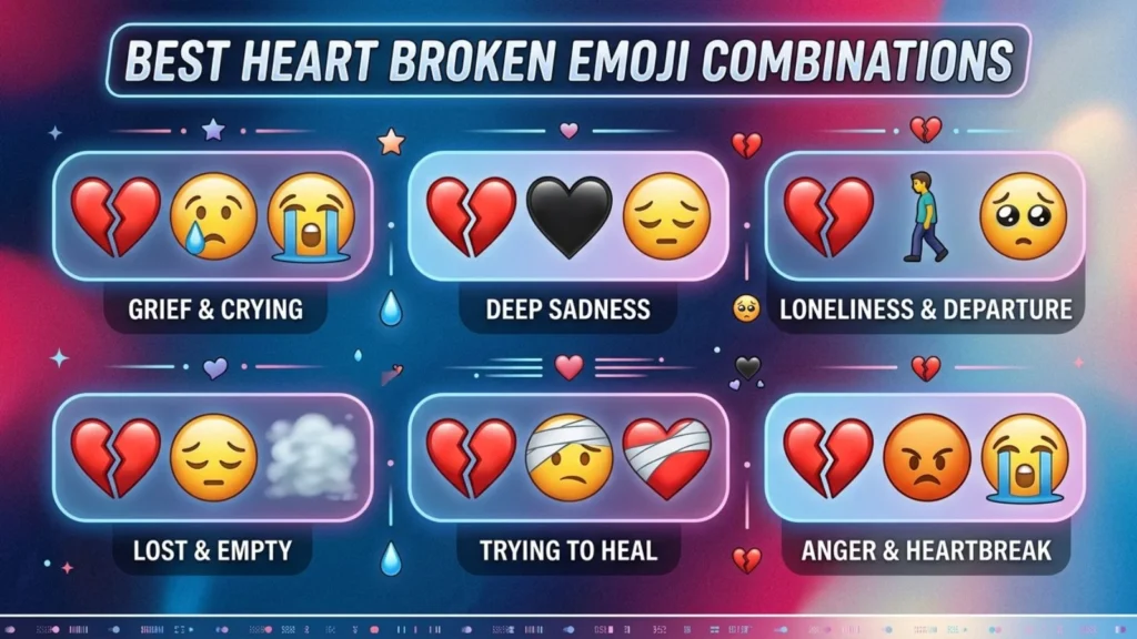 Best Heart Broken Emoji Combinations