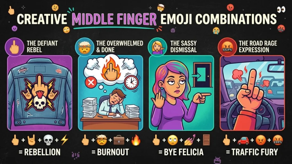 Best Middle Finger Emoji Combinations