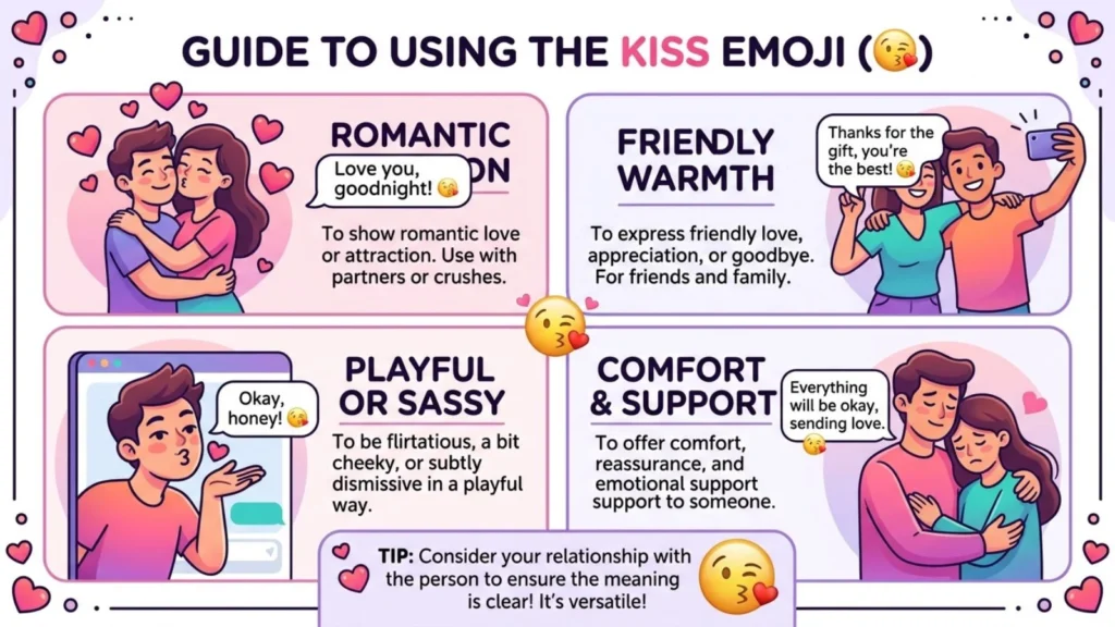 How to use kiss Emoji