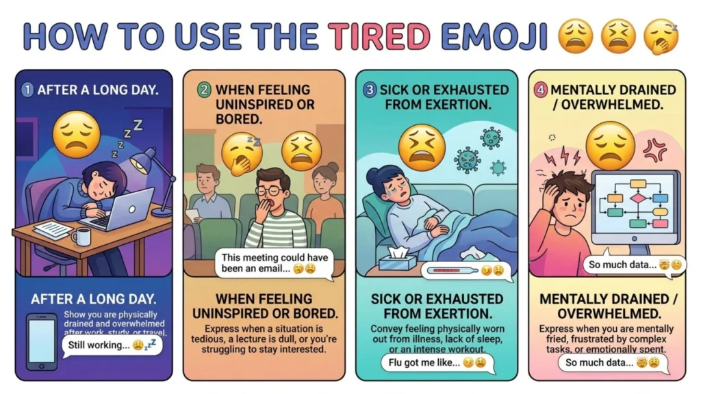 How to Use Tired Emoji