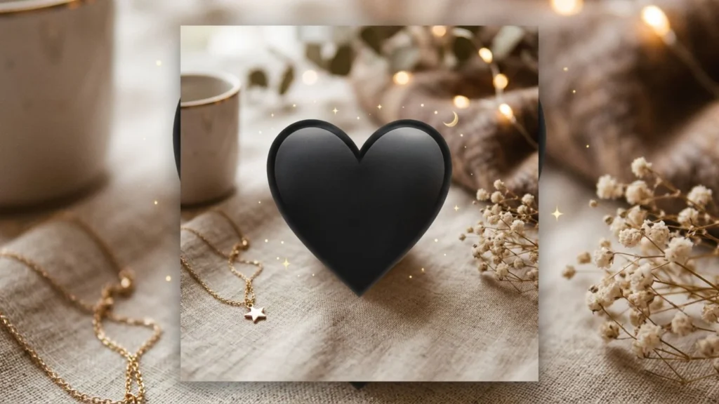 Aesthetic Black Heart Emoji for Social Media