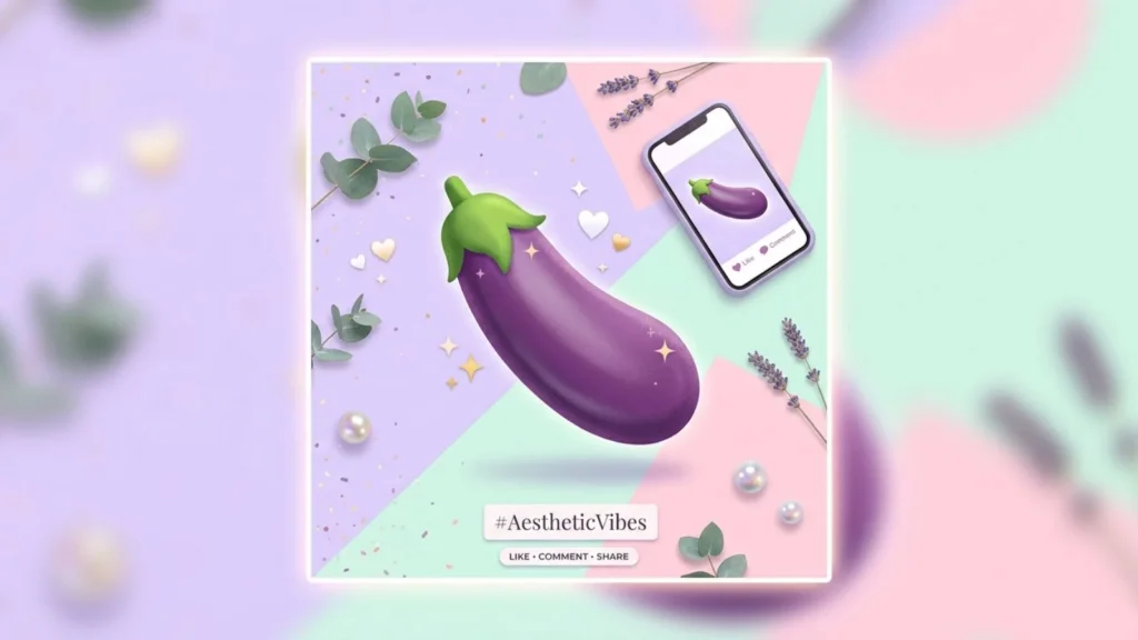 Aesthetic Eggplant Emoji for Social Media
