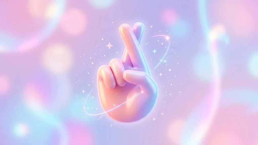 Aesthetic Finger Crossed Emoji for Social Media