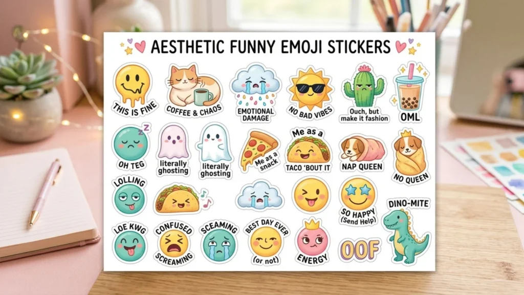 Aesthetic Funny Emoji Stickers for Social Media