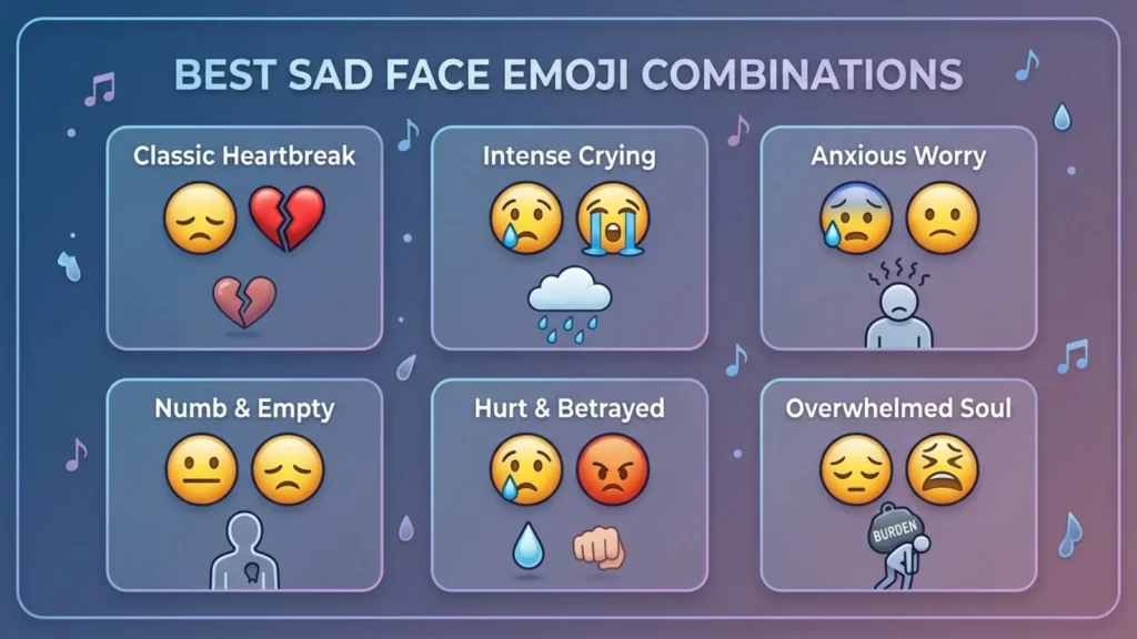 Best Sad Face Emoji Combinations
