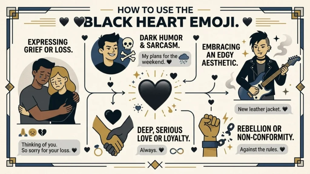 How to Use Black Heart Emoji
