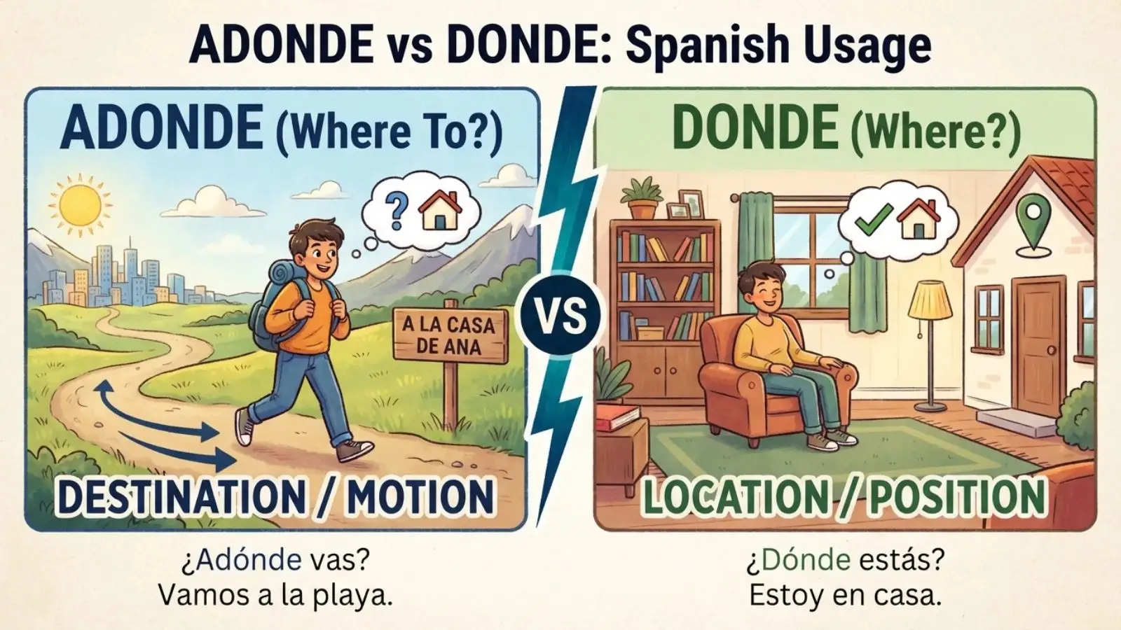 Adonde vs Donde