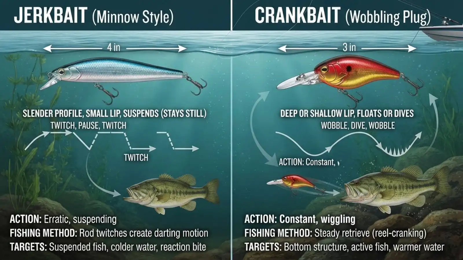 Jerkbait vs Crankbait